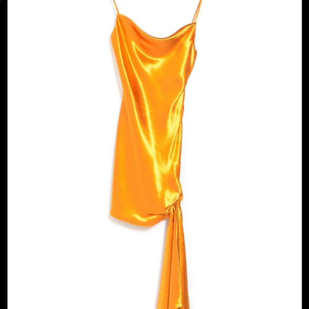 Cinq a Sept Ryder Satin Dress in Citrine